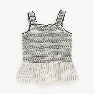 ZARA Kids Stripe Smocked Peplum Tank